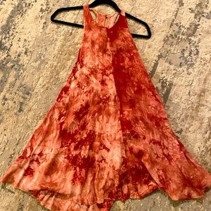 Clay color tie die dress, new with tags